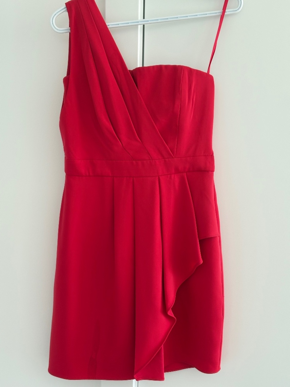❤️ BCBGMAXAZRIA One-Shoulder Cocktail Dress | Size 6 | Stunning Red | Wedding
